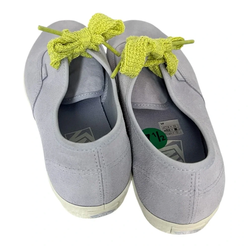 Vans Authentic Sneakers Women Light Purple Suede Bright Yellow Laces Size‎ 7.5